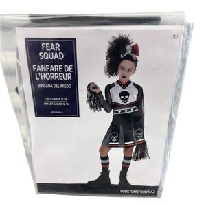 Party city Fear Squad Skull kids Large 12-14 Costume - Black and White